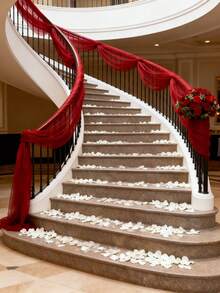 1 Rollo de Tul Burdeos, Rollo de Tul Burdeos, Rollo de Tela de Tul, Tul de Lunares Suizos para Decoración de Sillas de Boda, Decoración de Escaleras, Velo de Boda, Suministros para Fiestas, Decoración de Bodas, Accesorios de Boda, Malla de Costura DIY Decoración de Bodas, Tela Duradera, Decoración para Despedida de Soltera, Decoración para Fiesta de Compromiso, Envoltura de Regalos/Florales - Burdeos - Ver 4