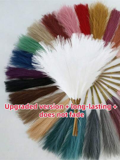 10/20/50pcs Brown Artificial Cattail Reeds, Fake Bulrush, Tall & Fluffy, Artificial Flowers, Boho Decor, Suitable For Wedding Party Decoration, Home Living Room Bedroom Decor, Vase Filler, DIY Photography Props, Autumn Decoration