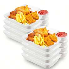 1/4 片装餐盘、薯片盘、寿司盘、饺子盘、方形小吃盘、可重复使用食品容器、分格蘸酱盘、甜点盘 - 彩色 - 查看 8