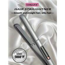 SOKANY 1924 Ceramic Hair Straightener, Wet & Dry Use, Adjustable Temperature Display, Fast & Even Heating, Hair Protection, 360° Rotation. Suitable For Home And Salon Styling. - Grey - View 4