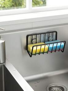 Kitchen Sink Sponge Holder Minimal Size Premium Rustproof & Waterproof Stainless Steel Sink Drain Rack Scrubber Hanger Caddy Accessories Storage Rack Stand For Scratch Scrub Dishcloth Dishrag Wool Exfoliator Strainer Storage Hooks - Multicolor - View 7