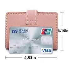 1 PC PU Material Wallet, Suitable For Both Men And Women, With 26 Card Slots, Fashionable Business Card Organizer, Equipped With A Snap Closure - Red - View 7