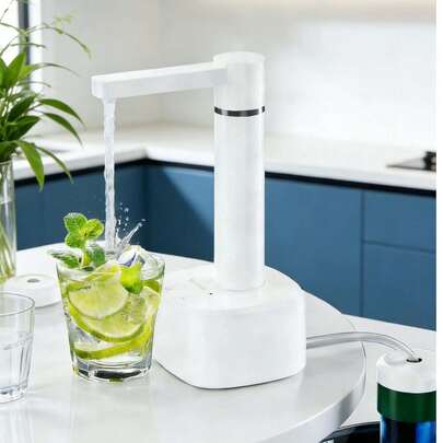 Dispensador Agua Electrico, Dispensador de Agua Eléctrico Portátil, Bomba de Agua Garrafon, Bomba para Garrafon de Agua, 3 Niveles de Salida de Agua(300 ml, 550 ml, 1100 ml), Carga USB, Bombeo Rápido,Dispensador de Agua Potable Bomba de bajo Ruido Carga USB Bomba de automática Water Dispenser Dispensador de Botella de Agua portátil eléctrico para Cocina Hogar Oficina ,,Material segur, duradero, se puede utilizar como balde o escritorio, fácil de montar, desmontar y transportar, diseño humanizado, bajo nivel de ruido..(Blanco)