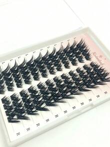 漫画风格仙女款纤长睫毛簇，狐狸眼尖刺款睫毛嫁接，自然款睫毛嫁接，长款DIY动漫单根睫毛，猫眼款，96片装 - C - 查看 6