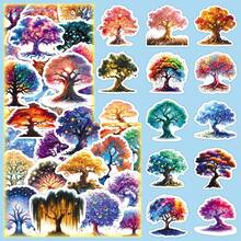 50pcs Luminous Tree Of Life Graffiti Dreamy Fresh Tree DIY Stickers For Water Bottle, Luggage, Display Cabinet, Scrapbooking Scrapbook Supplies Stationery Funny Stickers Kindle - Glowing Tree Of Life - View 3