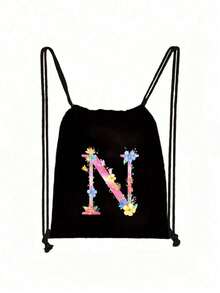 Drawstring Bag School Backpack Sport Bag Women's Fashion Shoulder Backpacks Canvas - Multicolor - View 18