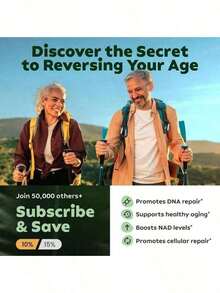 Reus Research NAD+ Supplement 80 Capsules |     Anti-Aging, Cellular Energy & Mental Focus Boost |     Clinically Studied NMN Alternative, Longevity & Skin Vitality Support - 1瓶 - 查看 8