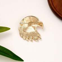 1pc Casual Personalized Zinc Alloy Crystal Inlaid Eagle Head Brooch, Suitable For Men's Daily, Banquet And Party Wear - White - View 6