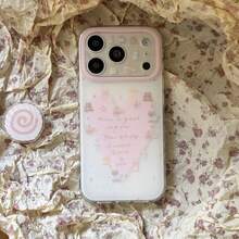适用于 17 Pro Max / 16 Pro Max / 15 Pro Max / 14 Pro / 13 的扎染爱心动物图案手机壳，时尚简约，女士手机壳 - 粉色 - 查看 5
