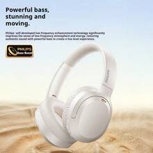 Philips TAH2120 Wireless Over-Ear Headphones, Bluetooth 5.4 IPX5 Waterproof, 50H Playtime, Type-C Fast Charge, Lightweight Sports Headset For Running Gym Workout – White Chinese Definition: - View 3
