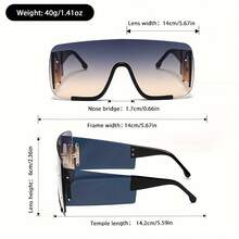 YI YAN Oversized Rimless Fashion Glasses For Men And Women - Futuristic Design With Integrated Structure, Metal Frame, Decorative Elements, - C2 Brown - View 6