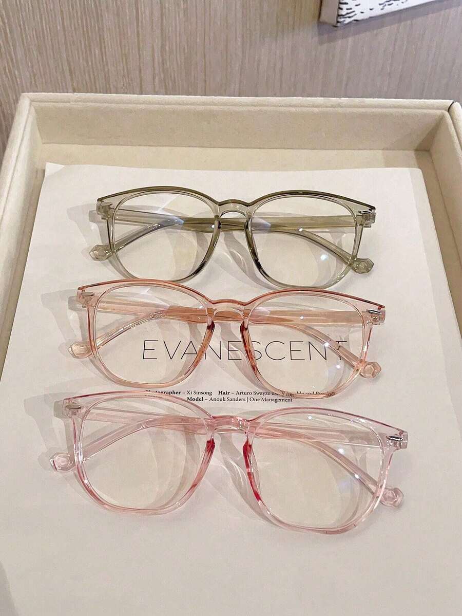 1pc/3pcs Multi-Color Square Casual/Commute Eyeglasses, Korean Design, Elegant Anti-Aging Versatile Fashion Glasses - Multicolor - View 1