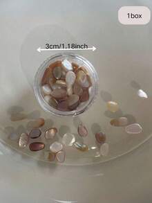 1 Box Asymmetrical Iridescent Shell Slices Nail Art Decorations, Natural Mother Of Pearl Nail Accessories, Versatile & Elegant, Nail Salon Same Style Nails - Multicolor - View 4