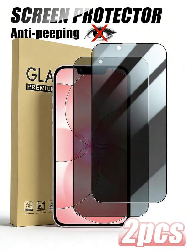 2 piezas - [Protector de pantalla de privacidad avanzado] Desarrollado con tecnología de pantalla curva 3D, cobertura precisa de borde a borde, diseño de adherencia estática para uso reutilizable y lavable con agua, compatible con fundas protectoras, adecuado para diversos escenarios como estudio, trabajo, hogar y viajes cortos, proporcionando visión clara y protección cuidadosa para iPhone 17E/17Promax/17Pro/17Air/17/16 y otros modelos.