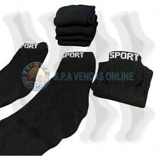 Kit Of 18 Pairs Of Black Sport Socks, 100% Cotton, Thick, High Quality, Long Length. - Nhiều màu - Xem 6