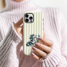 Una elegante funda para teléfono que no incluye cordón ni soporte Cute Pink Fashionable Dog Pattern Dachshund Dog Soft Phone, Pink Striped Girly Style, Compatible With 17, 16, 15, 14 Pro, Plus, 13, 12, 11 Spring - Multicolor 2 - Ver 7
