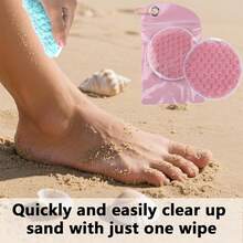1PC Portable Sand Remover For Feet - Instant Dry Sand Scrub Pad , Beach Foot Cleaner Tool, Ideal Travel Gift For Vacation Cruise - Blue - View 1