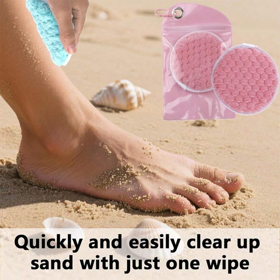 1PC Portable Sand Remover For Feet - Instant Dry Sand Scrub Pad , Beach Foot Cleaner Tool, Ideal Travel Gift For Vacation Cruise - Blue - View 1