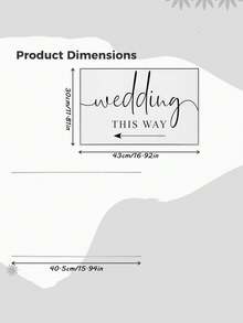 婚礼方向箭头指示牌 3 件装 - 双面印刷“此路”指示牌，带金属支架，适用于婚礼仪式和婚宴 - 17 英寸 x 12 英寸 - 三件白色婚禮指示牌 - 查看 2