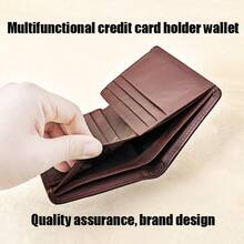 RFID Blocking Genuine Leather Trifold Wallet For Men And Women - Brown - View 5