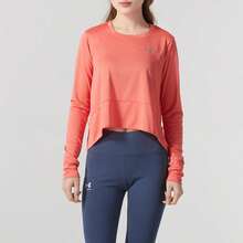 Under Armour Velocity Novelty Long Sleeve Soft Knit Fitness Training Top For Women - Orange Red - View 1