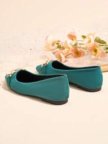 Limited Edition Vintage French Pointed Toe Mary Jane Flats, Mint Blue, Elegant Versatile, Soft Sole, Fashionable Yet Comfortable For All-Day Wear In Summer. New, Popular, Minimalist, Slip-On Design With Instep Buckle. Ideal Gift For Valentine's Day, Mother's Day, Weddings, Parties, Office Wear (Size Runs Small, Shoes Are Narrow, Suggest Ordering One Size Up) - 薄荷藍 - 查看 6
