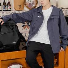 Under Armour男裝外套2026春季新款運動休閒防風連帽外套風衣23600401-013 - 灰色 - 查看 6