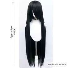Long Straight Cosplay Wig Women Costume Party Black Red Ombre Heat Resistant Synthetic Hair Wigs - Multicolor - View 4
