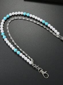 Men's And Women's Universal Punk-Style Belt With Chain, Multi-Layered Beaded Pearl Wallet Chain, Denim Accessory Jewelry - Multicolor - View 5