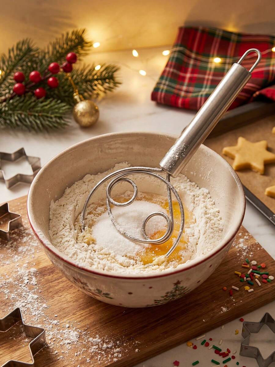 Batidor de masa danés de acero inoxidable con gancho, herramienta para mezclar pan de masa madre para hornear - Multicolor - Ver 1