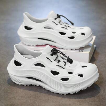 Men's Breathable Mesh Sandals, Summer Fashionable Non-Slip Thick EVA Sole Couple Casual Slippers