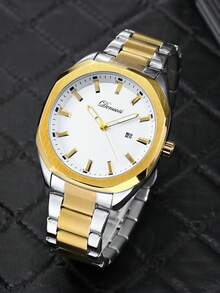 Men's Dual-Tone Watch, Octagonal Bezel Business Wristwatch With Date Display - one-size - View 16