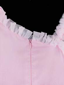 Young Girl' Elegant Sleeveless Mesh Short Dress, Princess Dress, Party Dress, Birthday, Wedding, Outdoor, Spring/Summer - Pink - View 10