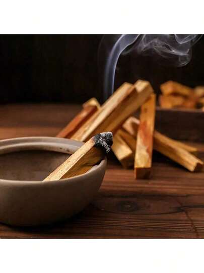 2/5/10根装，4英寸秘鲁圣木（Palo Santo），芳香木材，可用于净化、制作护身符、熏香、冥想，含油量高，易燃，是母亲节、父亲节、复活节和家居装饰的完美礼物。