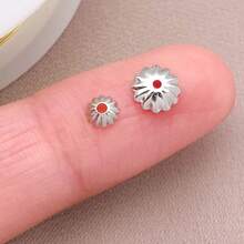 30 piezas Espaciadores de joyería de metal con diseño floral vintage chapado en oro de 18k, cobre grueso con diseño de onda y pétalo plateado, para hacer pulseras, collares y aretes, regalo de boda - Multicolor - Ver 9