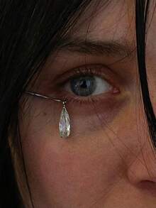 1pc Luxury Elegant Teardrop Earrings, Versatile Personalized Faux Crystal Earrings - Silver - View 1