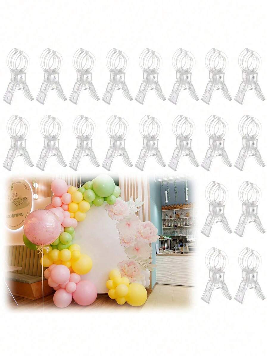 10pcs/5pcs/1pc Large Wedding Balloon Arch Clips - 3.5 Inch Heavy Duty Clear Plastic Spring Clips With Ergonomic Handles And Sturdy Bases, Suitable For Balloon Arch Kits, Birthday Decorations, Crafts, Weddings, Photography Studios, Craft Supplies - A - View 1