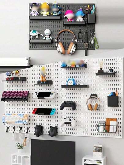 Wall Mounted Storage Board, Upgrade And Organize Your Gaming And Office Space, Create A Perfect Structured Space, Refresh Your Space With A Multifunctional Panel: Hanging Solution, Easily Organize Your Home, Office And Gaming Gear, Multipurpose Wall Panel Suitable For Craft Room, Bathroom, Office And Gaming Room, Wall Storage, Crafts, Decorative Display.