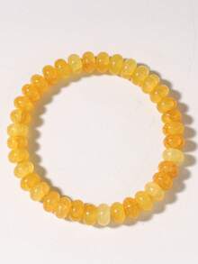 2026 Women's Beaded Bracelet, Summer Streetwear Accessories, Yellow Stone Bracelet, Citrine Beaded Bracelet, Unique Jewelry, Money Lucky Charm Bracelet - Yellow - View 2