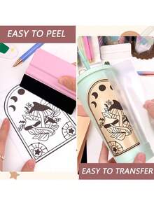 Pegatinas de vinilo permanente surtidas, 12 pulgadas x 10 pulgadas, adecuadas para manualidades DIY, fáciles de cortar y transferir, aplicables para decoración del hogar, tazas de café, letreros, letras, pancartas, decoración de ventanas - mezcla - Ver 7