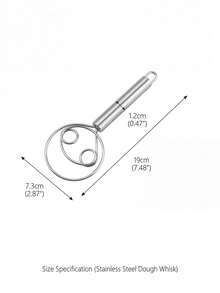 Batidor de masa danés de acero inoxidable con gancho, herramienta para mezclar pan de masa madre para hornear - Multicolor - Ver 2