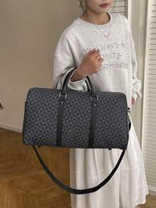 男女通用手提单肩旅行包，大容量运动健身包，过夜行李包 - 彩色 - 查看 3