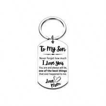 1 pezzo Portachiavi "Ti Amo", regalo per il figlio dalla mamma, ciondolo inciso ispirazionale, regalo per il ritorno a scuola, compleanno, laurea, Natale, anniversario, accessori per auto, charm per borse, decorazione per zaini, stile gotico carino Y2K - Multicolore - Visualizzare 7