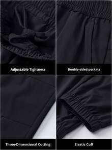 CAMEL CROWN Men's Sports Pants, Summer Quick-Drying Pants, Breathable Thin Trousers For Outdoor Running - Phantom Black - View 6