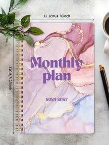 1pc 2026-2027 Weekly And Monthly Academic Year Planner Calendar Notebook, 2026.Jan - 2027 Dec, 5.7" X 8", A5 Monthly Planner Notebook With Notes Waterproof Cover, Personal Organizer, Office & School Supplies Adult Gifts Teacher Gifts Mothers Day Gift - Pink - View 5