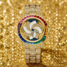 1pc Men's Diamond-Encrusted Watch, Business Quartz Chronograph Watch, Rotating Diamond Dial, Waterproof, Suitable For Party And Daily Wear, Birthday Gift - one-size - View 4