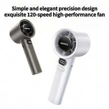 REMAX RS-SF10 無極變速手持風扇 LED風量數顯 仿航空渦輪扇葉 控溫熱感 智慧調溫 輕量設計  - 多色 - 查看 2