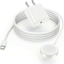 20W USB-C 快速充电墙式适配器套装，包含 100 厘米 USB-C 转 无线充电线，兼容 - 美規A型插(110-127V) - 查看 10