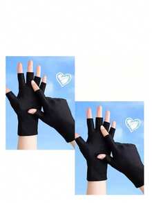 Stay Protected This Summer: Thin Half Finger Sunscreen Gloves For Women - Multicolor - View 1
