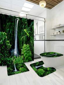 Rèm tắm họa tiết thác nước rừng xanh quyến rũ - Chất liệu polyester bền chắc, có thể giặt, kèm móc treo - Phù hợp trang trí phòng tắm mọi mùa. - Nhiều màu - Xem 5